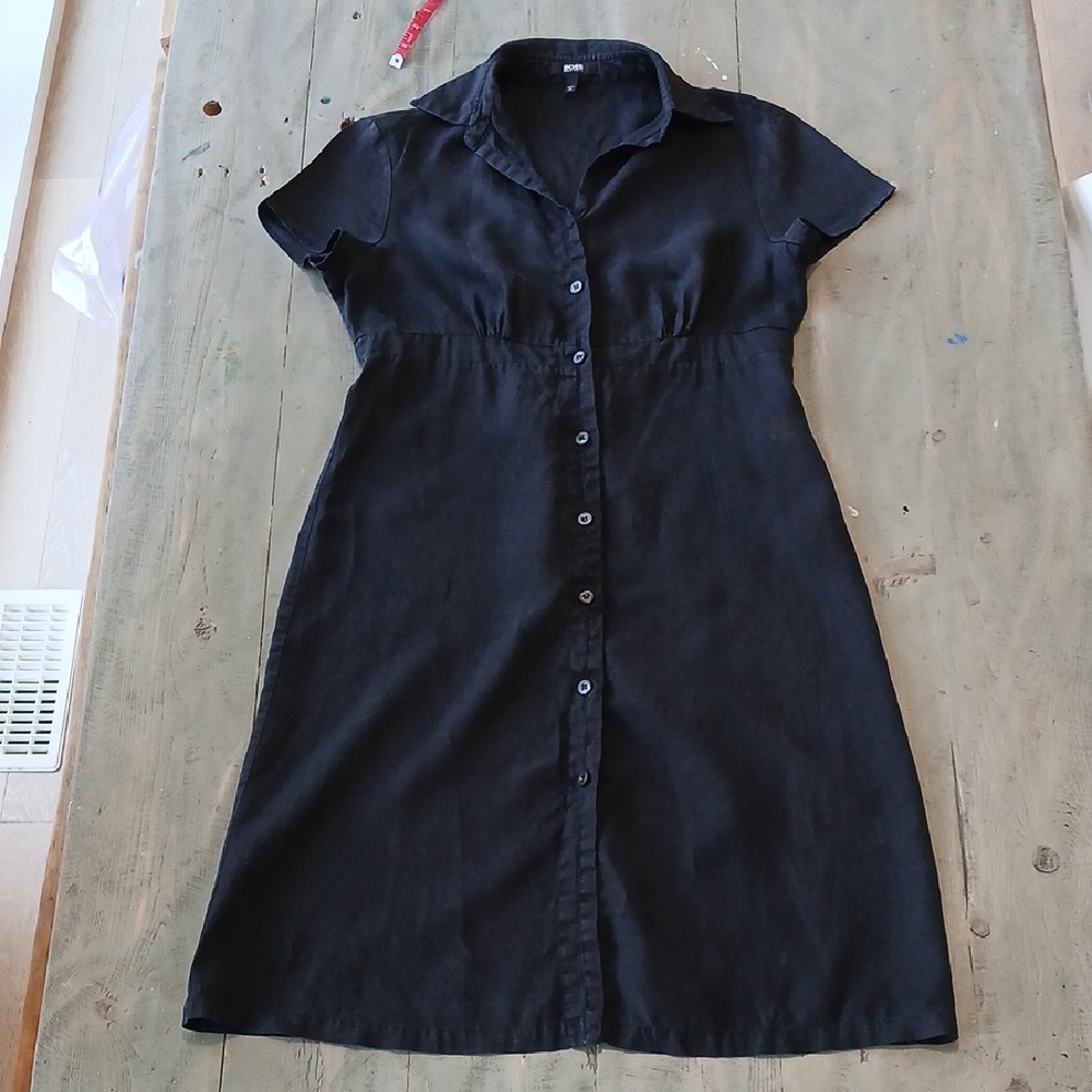 Boss Black Midi Button-Up Dress